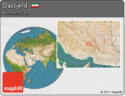Satellite Location Map of Dastjerd