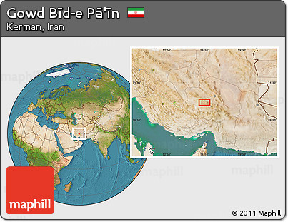 Satellite Location Map of Gowd Bīd-e Pā'īn
