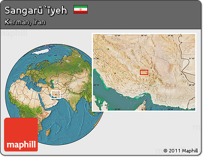 Satellite Location Map of Sangarū`īyeh