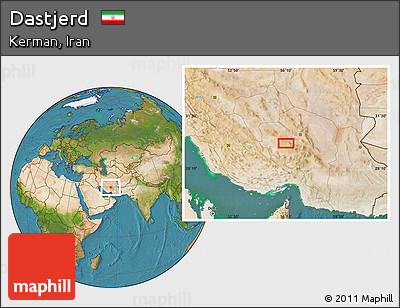 Satellite Location Map of Dastjerd