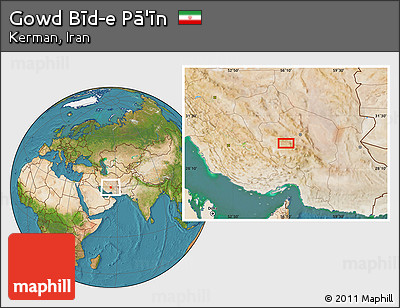 Satellite Location Map of Gowd Bīd-e Pā'īn