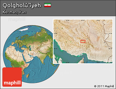 Satellite Location Map of Qolgholū'īyeh