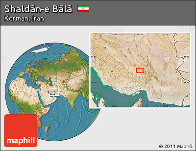Satellite Location Map of Shaldān-e Bālā