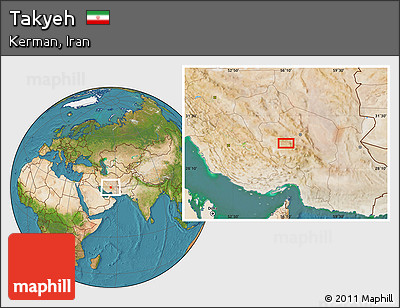 Satellite Location Map of Takyeh