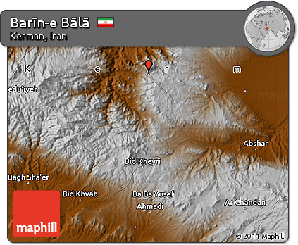 Physical Map of Barīn-e Bālā