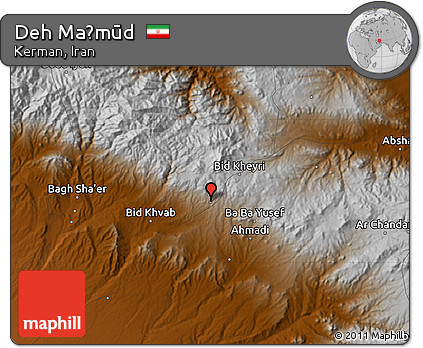 Physical Map of Deh Maḩmūd