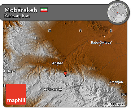 Physical Map of Mobārakeh