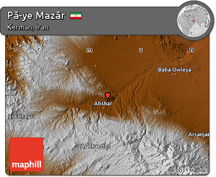 Physical Map of Pā-ye Mazār