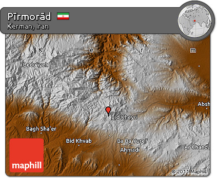 Physical Map of Pīrmorād