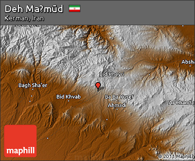 Physical Map of Deh Maḩmūd