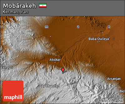 Physical Map of Mobārakeh