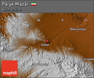 Physical Map of Pā-ye Mazār
