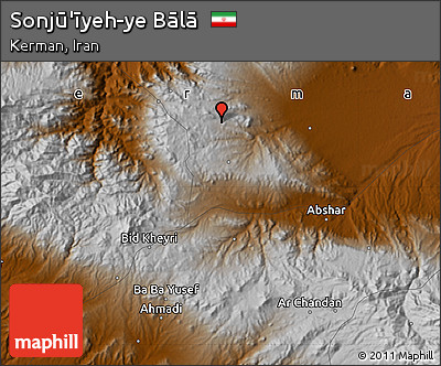 Physical Map of Sonjū'īyeh-ye Bālā