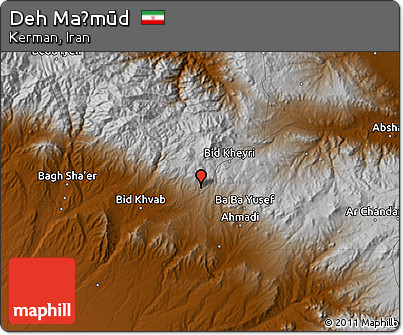Physical Map of Deh Maḩmūd