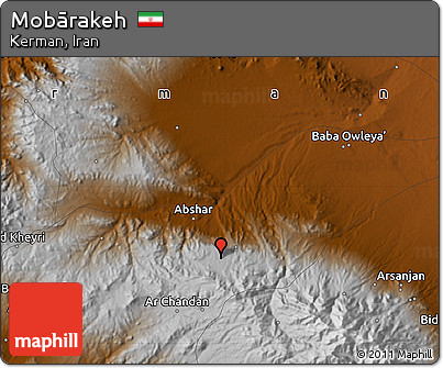 Physical Map of Mobārakeh