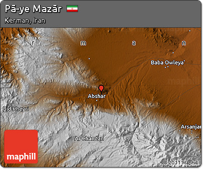 Physical Map of Pā-ye Mazār