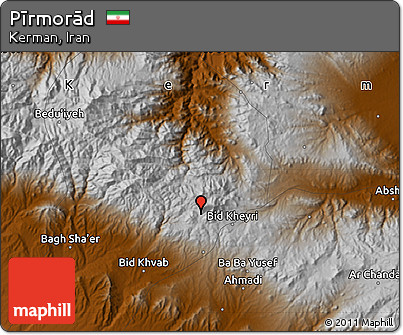 Physical Map of Pīrmorād