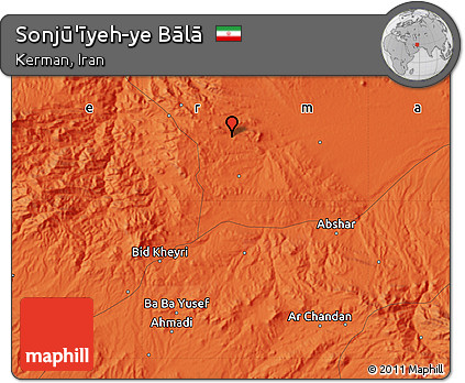 Political Map of Sonjū'īyeh-ye Bālā