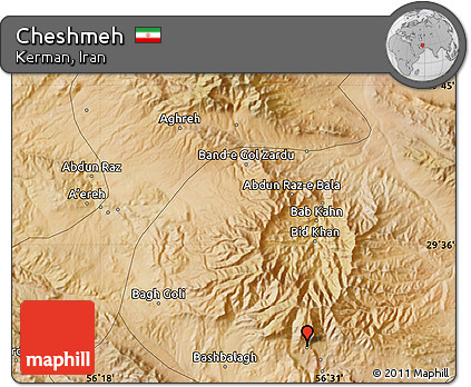 Satellite Map of Cheshmeh