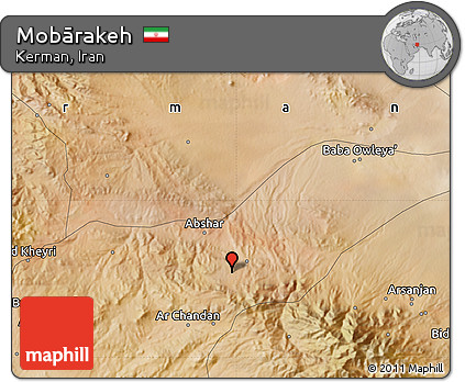 Satellite Map of Mobārakeh