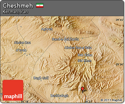 Satellite Map of Cheshmeh