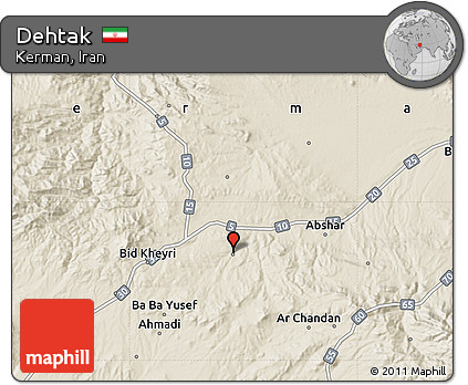 Shaded Relief Map of Dehtak