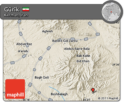 Shaded Relief Map of Gūrīk