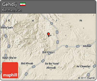 Shaded Relief Map of Gehdīj