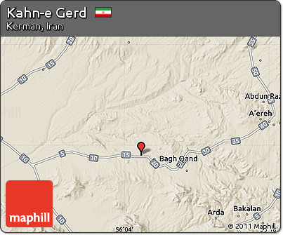 Shaded Relief Map of Kahn-e Gerd