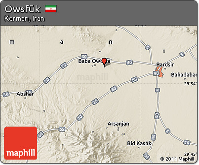 Shaded Relief Map of Owsfūk