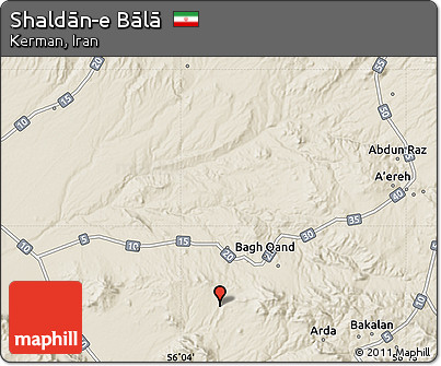 Shaded Relief Map of Shaldān-e Bālā