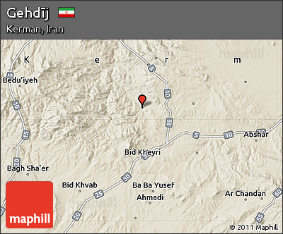 Shaded Relief Map of Gehdīj