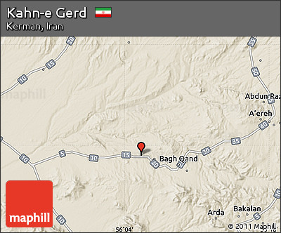 Shaded Relief Map of Kahn-e Gerd