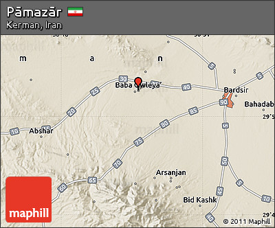 Shaded Relief Map of Pāmazār