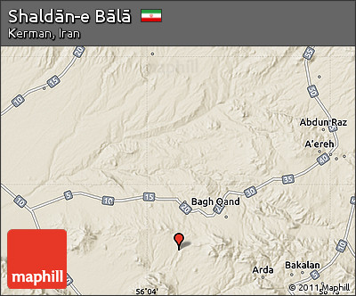 Shaded Relief Map of Shaldān-e Bālā