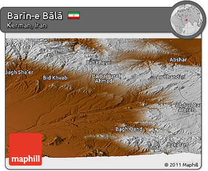 Physical Panoramic Map of Barīn-e Bālā