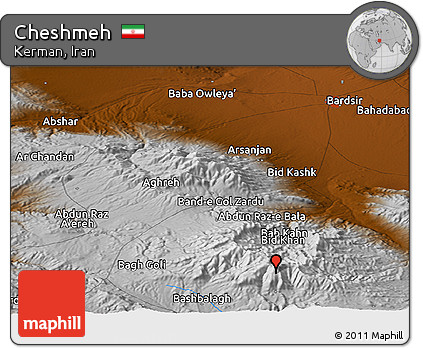 Physical Panoramic Map of Cheshmeh