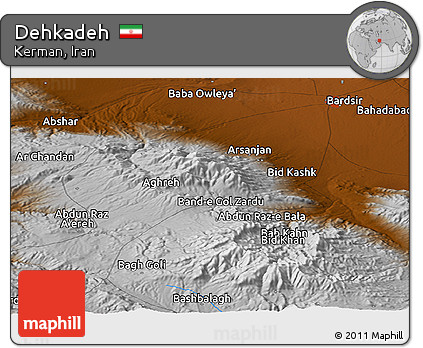 Physical Panoramic Map of Dehkadeh
