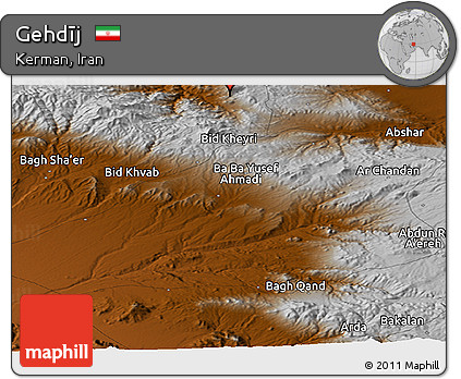 Physical Panoramic Map of Gehdīj