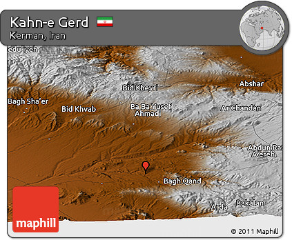 Physical Panoramic Map of Kahn-e Gerd
