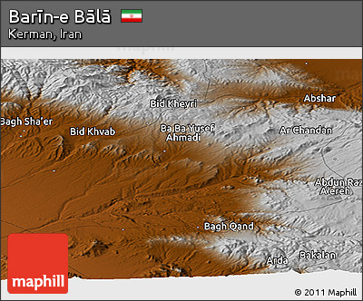 Physical Panoramic Map of Barīn-e Bālā
