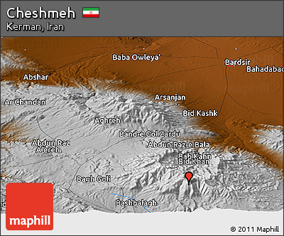 Physical Panoramic Map of Cheshmeh