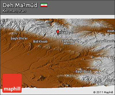 Physical Panoramic Map of Deh Maḩmūd