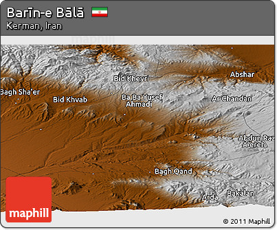 Physical Panoramic Map of Barīn-e Bālā
