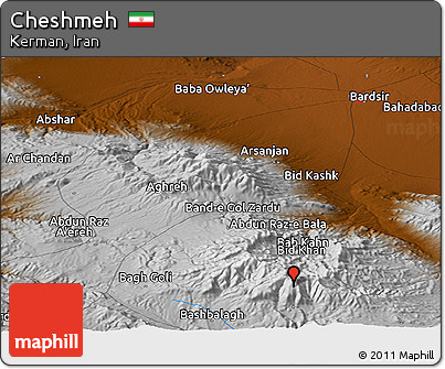 Physical Panoramic Map of Cheshmeh
