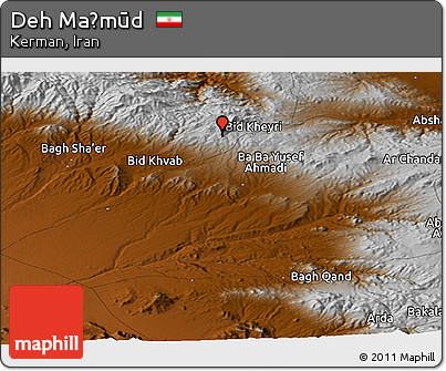 Physical Panoramic Map of Deh Maḩmūd