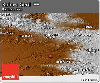 Physical Panoramic Map of Kahn-e Gerd