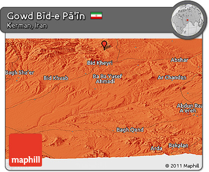 Political Panoramic Map of Gowd Bīd-e Pā'īn