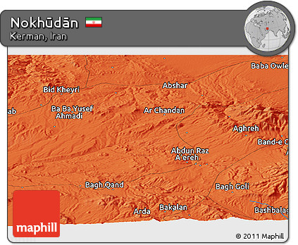 Political Panoramic Map of Nokhūdān