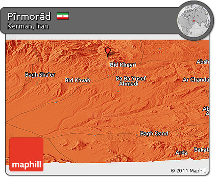 Political Panoramic Map of Pīrmorād
